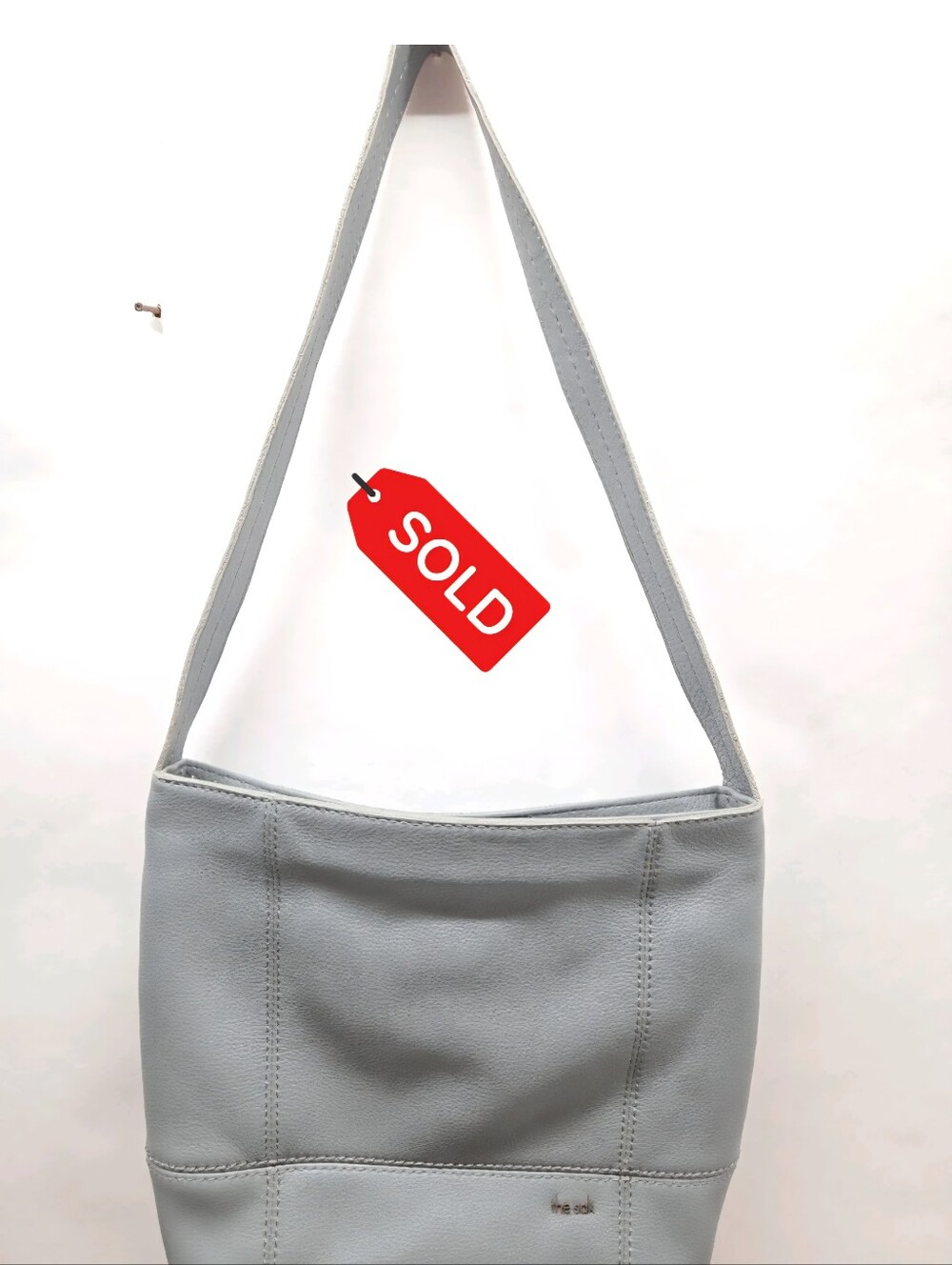 SOLD.....The Sak De Young Hobo Shoulder Bag Maritime Blue Gray Leather Tote